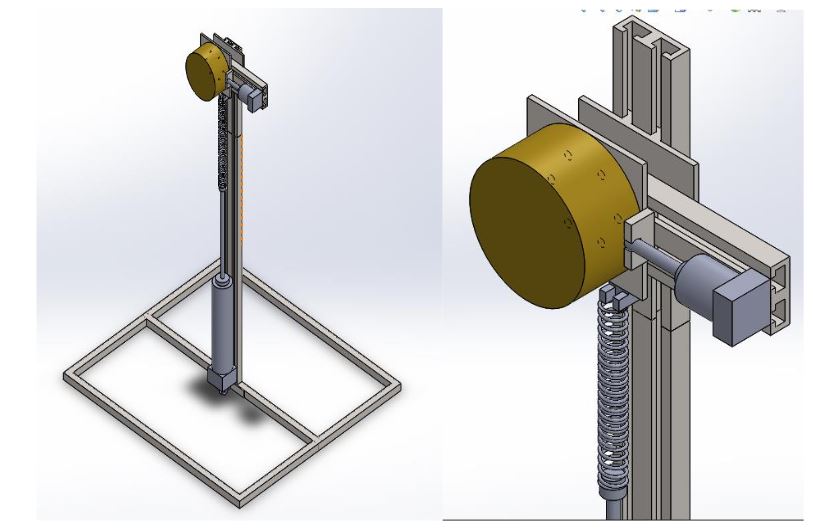 Figure 14 . Draft 3D model of spring-actuator design