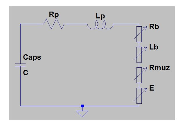 Figure 17-Capacitive Discharge equivalent circuit